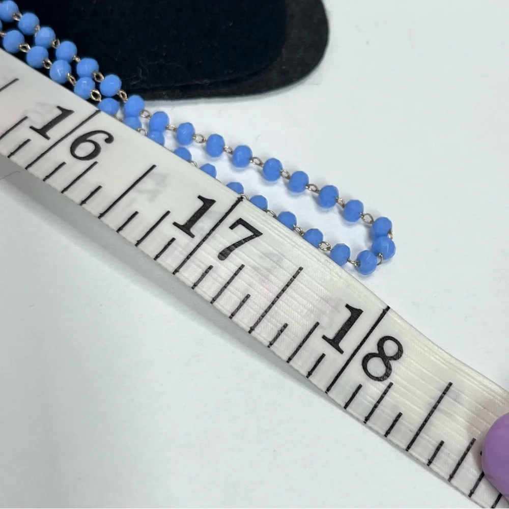 long strand small faceted light blue‎ pastel beads delicate elegant subtle